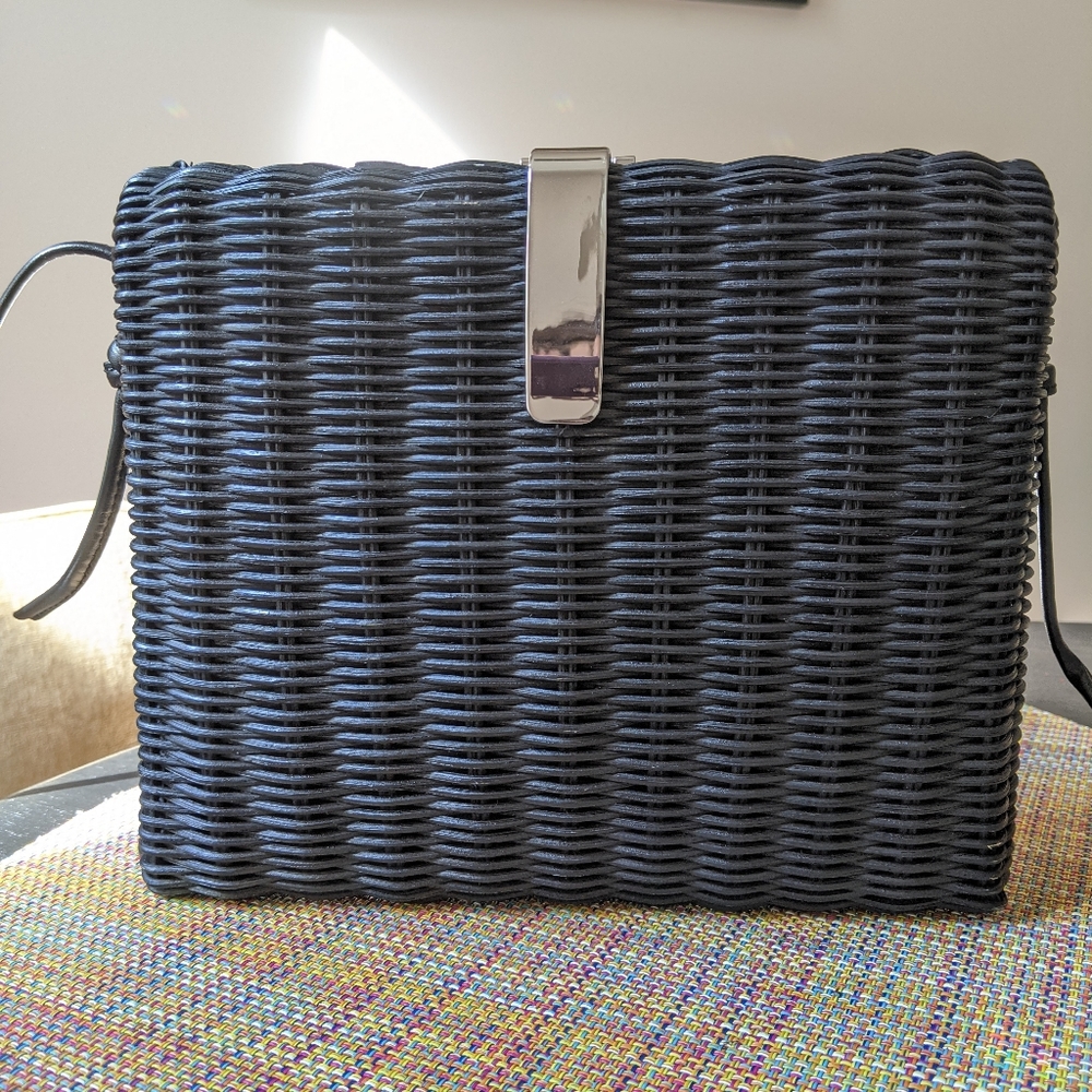 Rachel Comey Black Wicker Rona Bag Crossbody